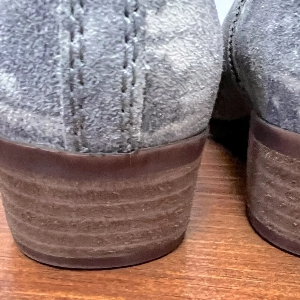Lucky Brand Basel Ankle Leather Suede Gray Space Dye Bootie 6